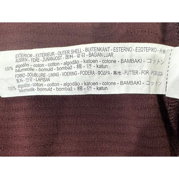 Essentials Zara Daily Outfit Zip Up Raglan Ribbed Jacket Medium Burgundy Black - Picture 4 of 9